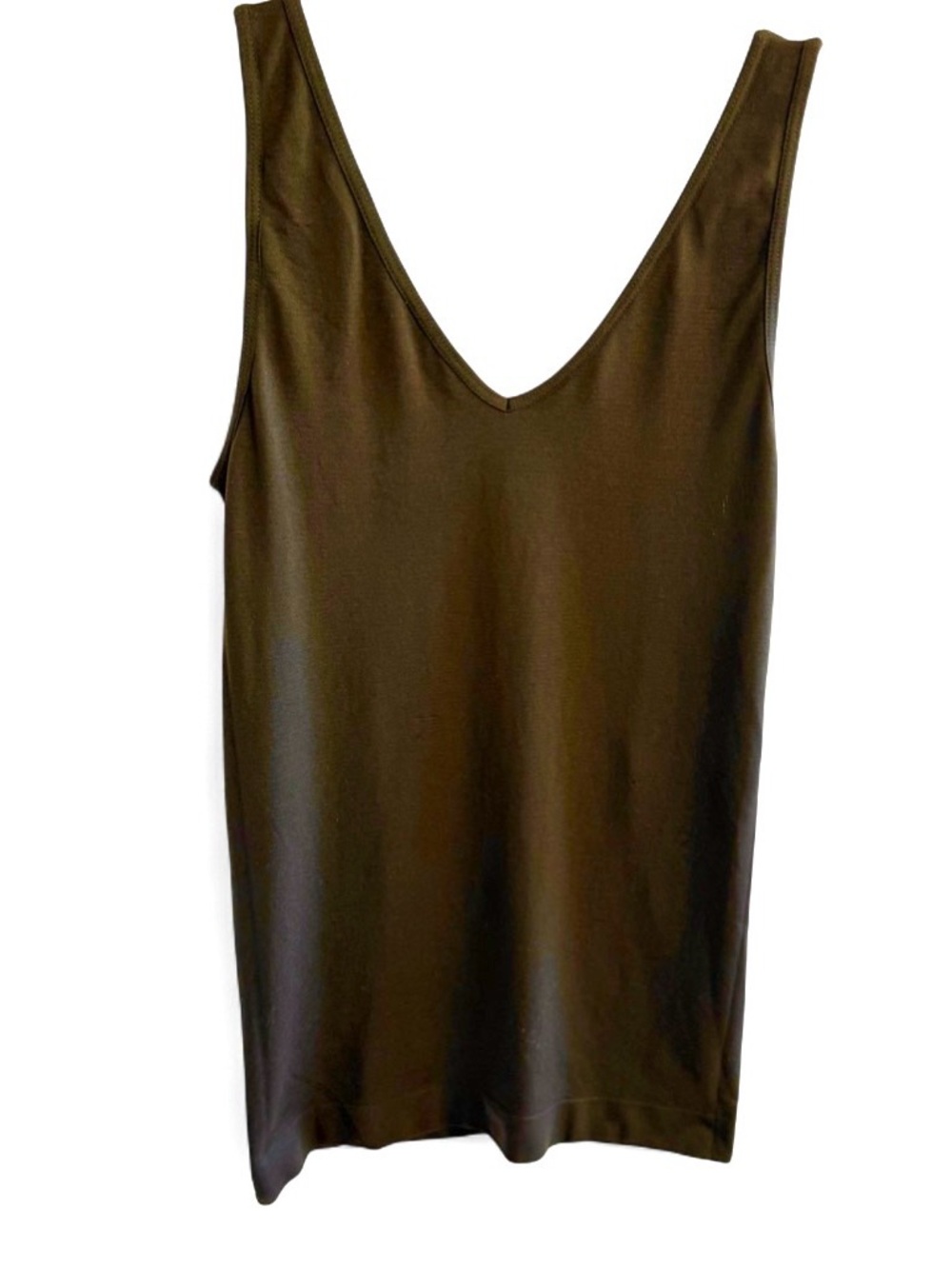 Tristan Reversible Seamless Tank Top with Scoop and V-Front Moss Green SM